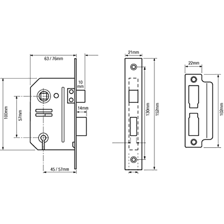 UNION 2243 3 Lever Sashlock