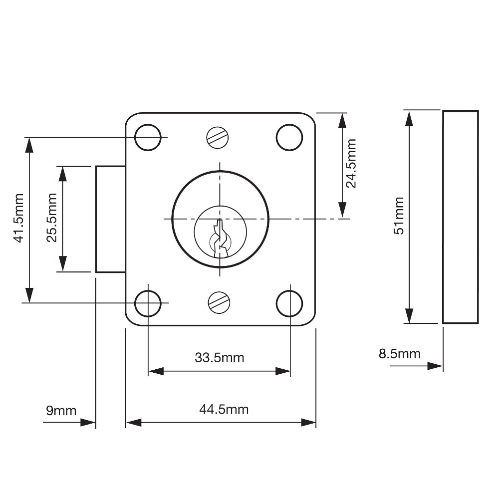 UNION 4110 Cylinder Straight Cupboard Lock