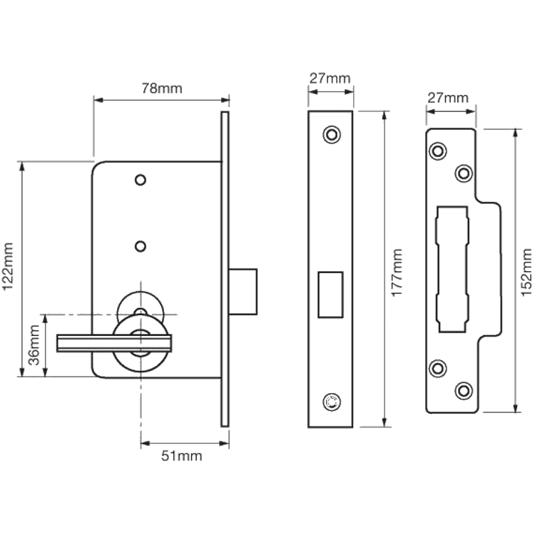 UNION 4K-3WH 6 Lever Escape Deadlock