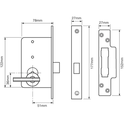 UNION 4K-3WH 6 Lever Escape Deadlock