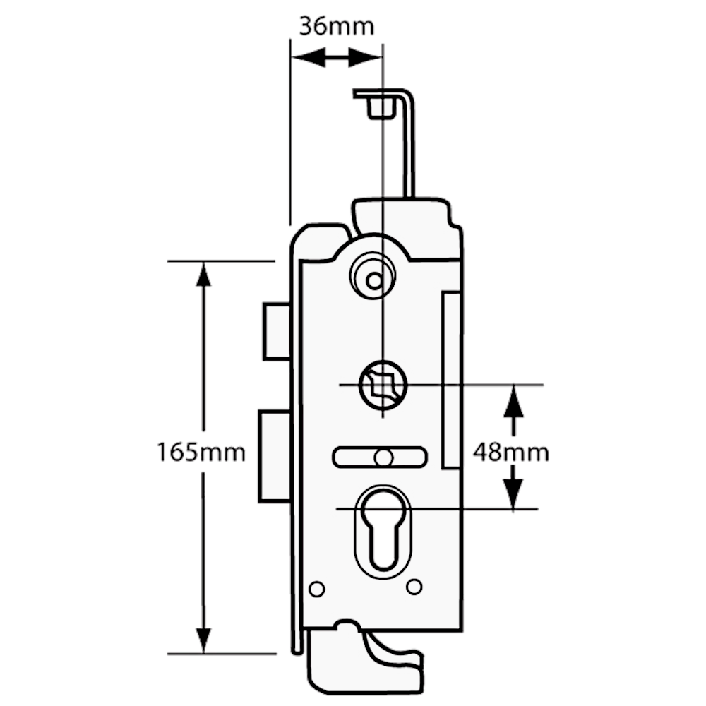 UNION Everest 3 Point Centre Case Lock