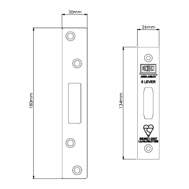 Union J2100REB Rebate To Suit StrongBOLT Deadlocks