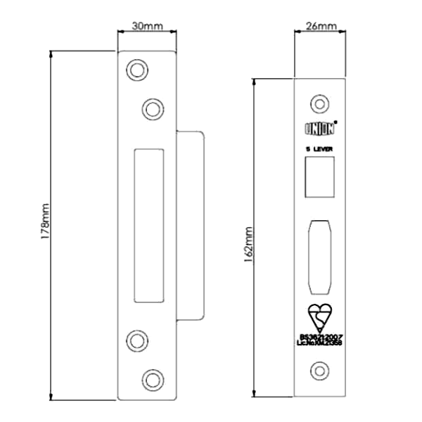 Union J2200REB Rebate To Suit StrongBOLT Sashlocks