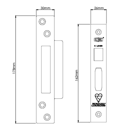 Union J2200REB Rebate To Suit StrongBOLT Sashlocks
