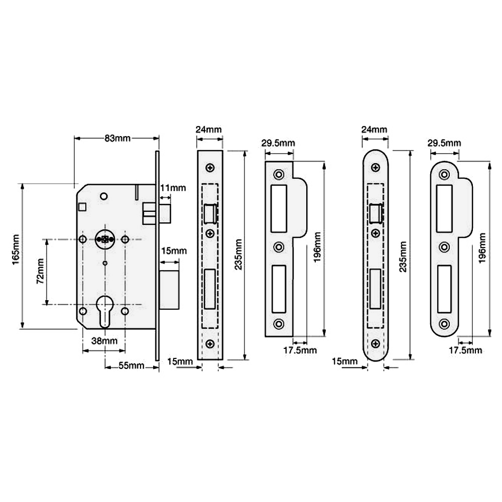 UNION JL2C212R DIN Euro Sashcase