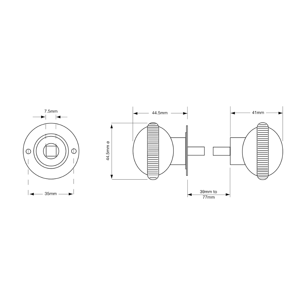 UNION Y5249 Rim Knob Set