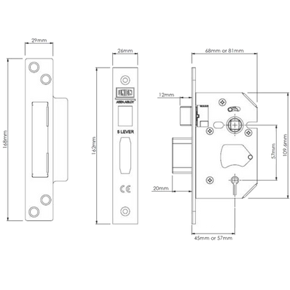 UNION J2205 StrongBOLT 5 Lever Sashlock