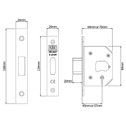 UNION J2105 StrongBOLT 5 Lever Deadlock