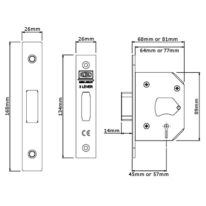 UNION J2103 StrongBOLT 3 Lever Deadlock