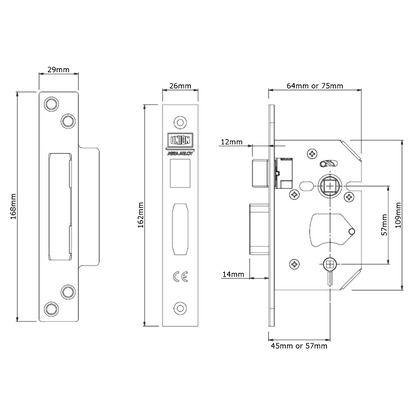UNION J22WCS StrongBOLT Bathroom Lock