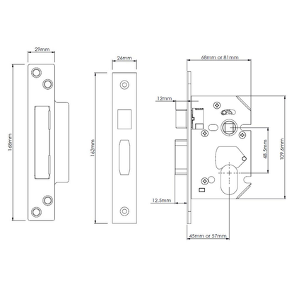 UNION JL22OVS StrongBOLT Oval Sashcase