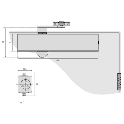 UNION CE26V Size 2-6 Overhead Door Closer