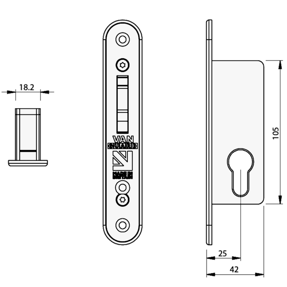 VAN GUARD VGLK541-40000 Replacement Cab Door Lock (Drivers Side) To Suit Ford Transit Custom 2013-2023