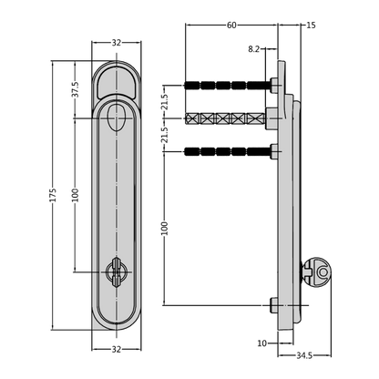 GREENTEQ Clearline Centrefold Clearspan Bi Fold Handle