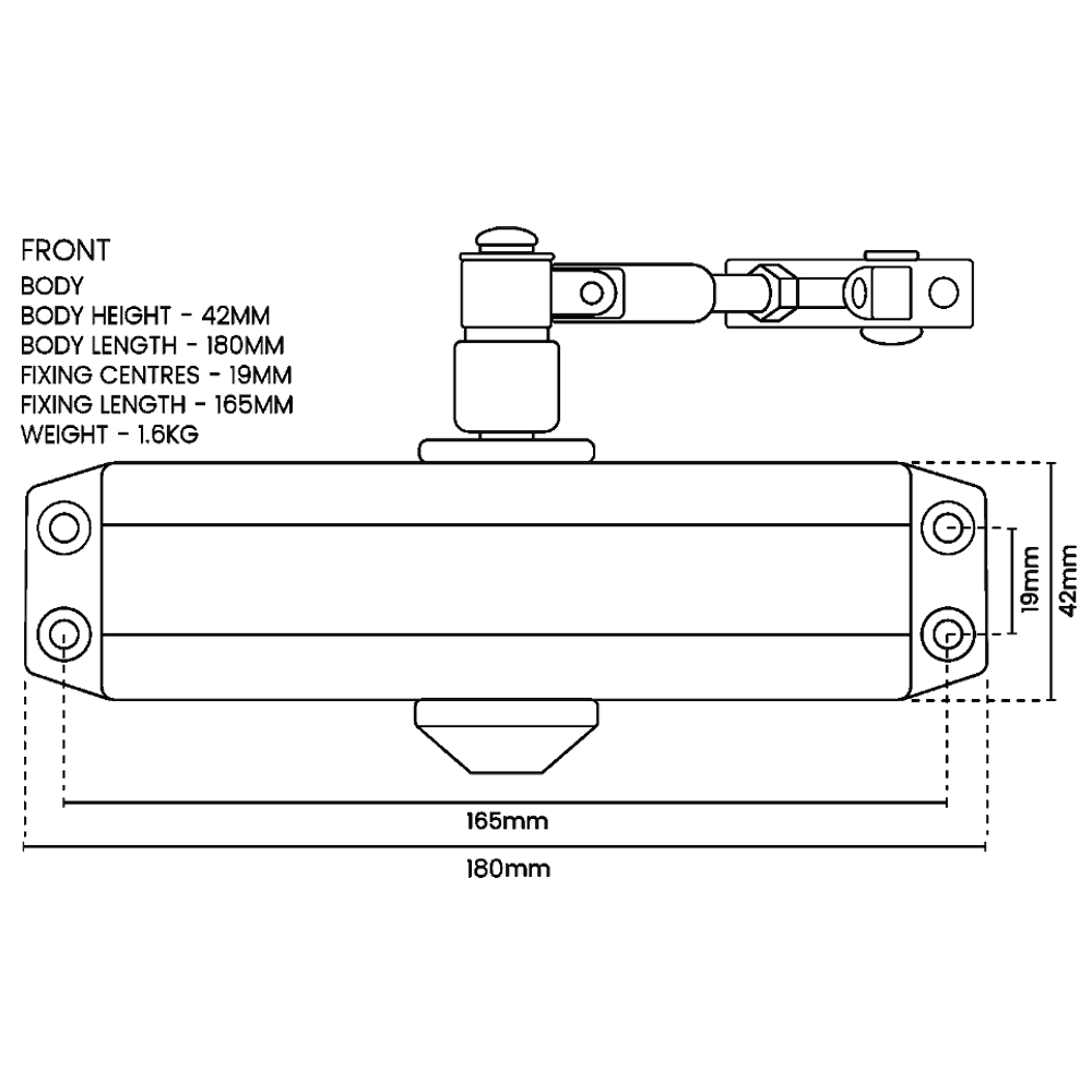 ASEC Vital Size 3 Overhead Door Closer