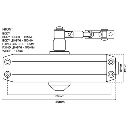 ASEC Vital Size 3 Overhead Door Closer