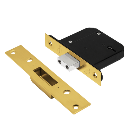 ASEC Vital BS 5 Lever Mortice Deadlock 64mm - Polished Brass