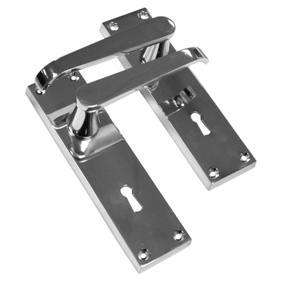 ASEC Vital Victorian Plate Mounted Straight Lever Furniture 150mm Lock - Chrome Plated