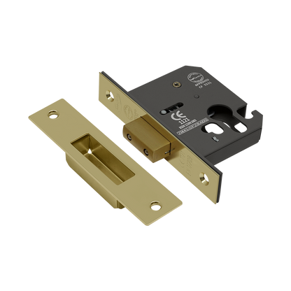 ASEC Vital Mortice Euro Deadcase 65mm - Polished Brass