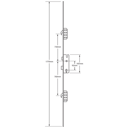WINKHAUS Cobra Lever Operated Latch & Deadbolt Split Spindle 20mm Radius - 2 Hook