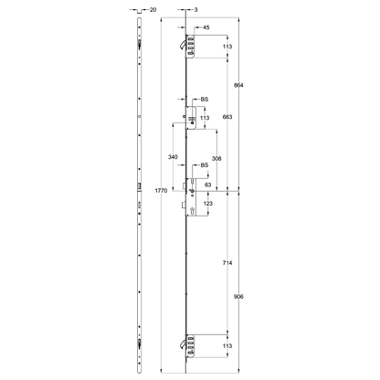 WINKHAUS AV2 EntryGuard Lever Operated Latch & Deadbolt 20mm Radius - 2 Hook