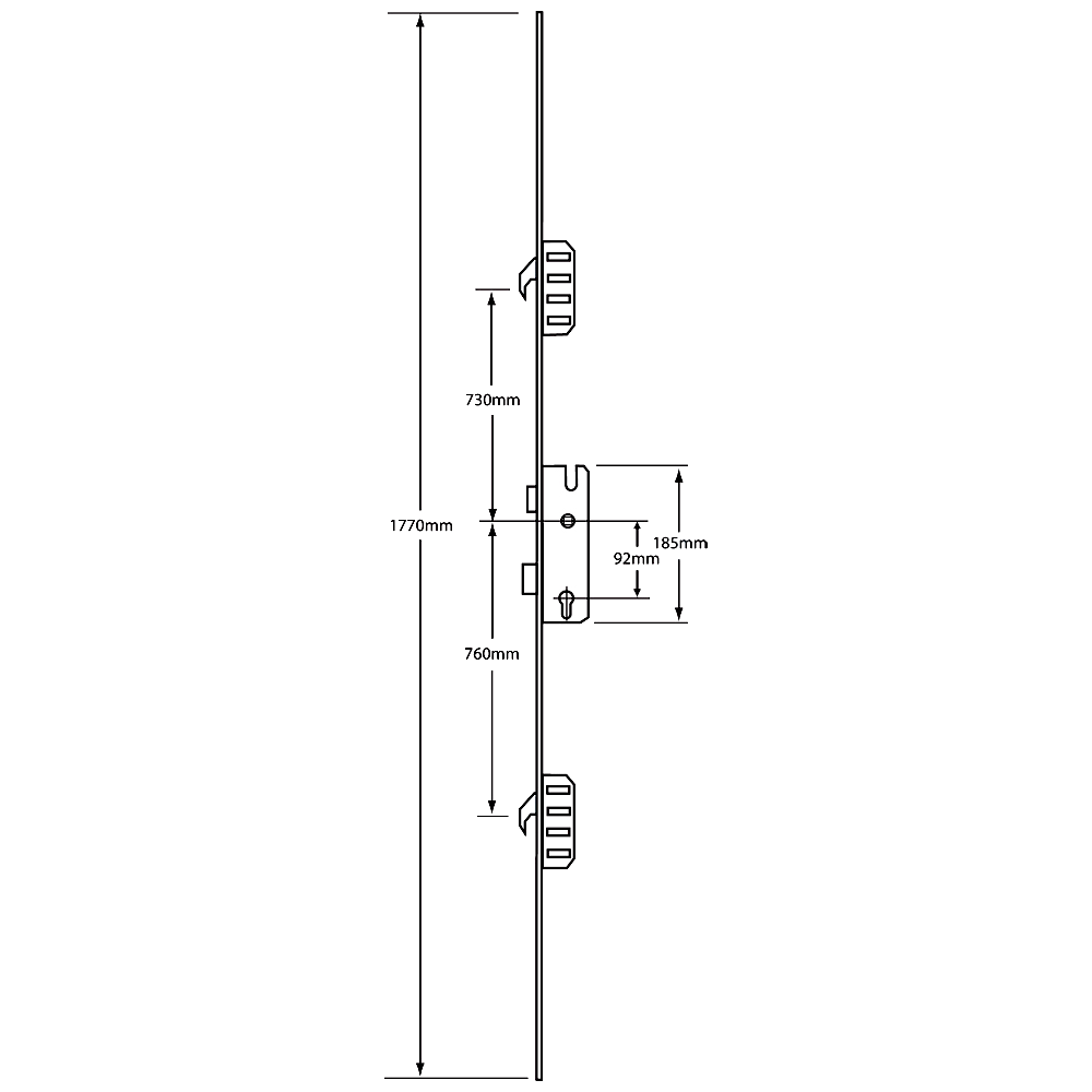 WINKHAUS Cobra Lever Operated Latch & Deadbolt Single Spindle 20mm Radius 2 Hook