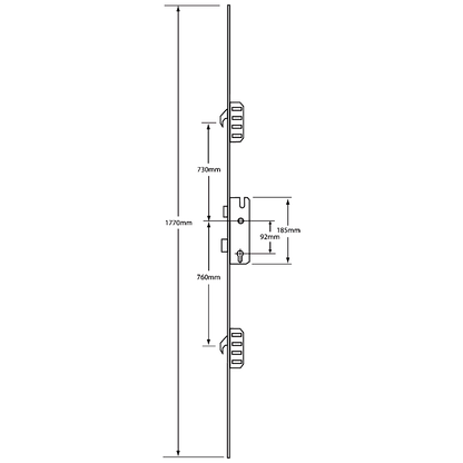 WINKHAUS Cobra Lever Operated Latch & Deadbolt Single Spindle 20mm Radius 2 Hook