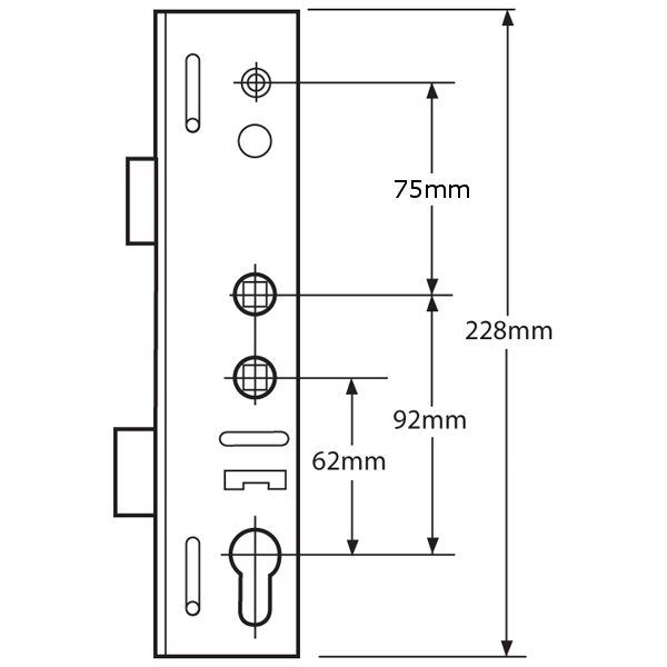 LOCKMASTER Lever Operated Latch & Deadbolt Twin Spindle Gearbox