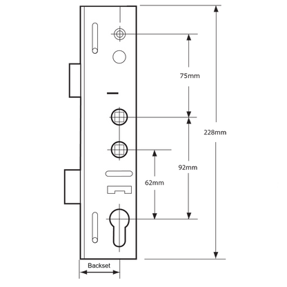 LOCKMASTER Lever Operated Latch & Deadbolt Twin Spindle Gearbox