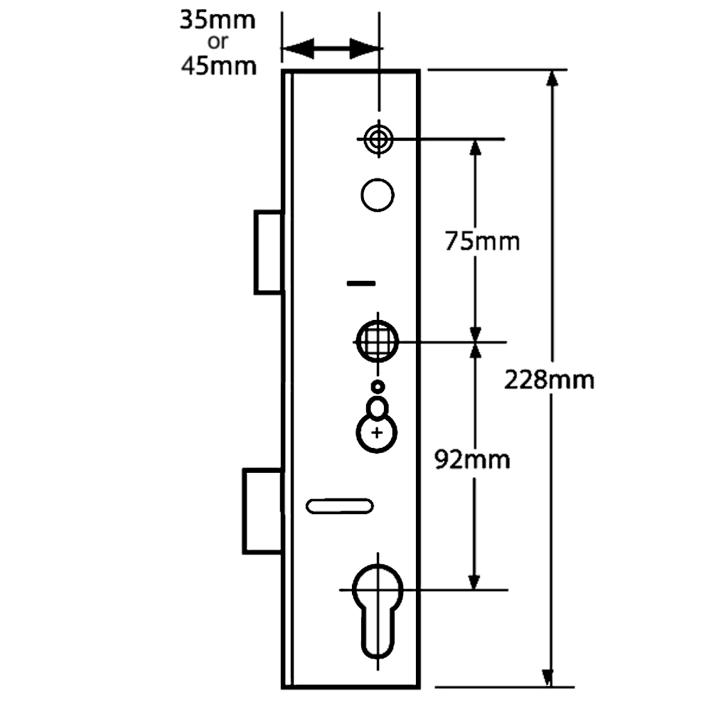 LOCKMASTER Lever Operated Latch & Deadbolt Single Spindle Gearbox