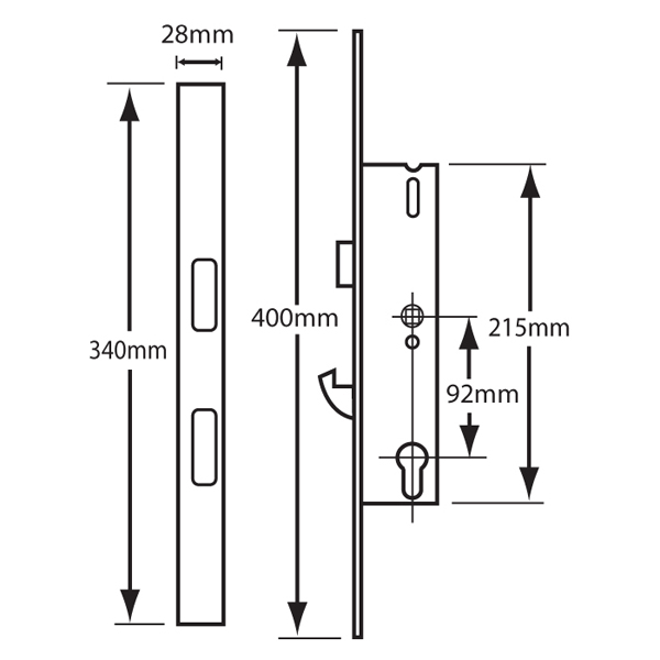YALE Doormaster Lever Operated Latch & Hookbolt 16mm Split Spindle Overnight Lock