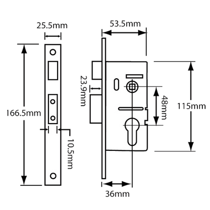 YALE L22070 Euro Sashcase