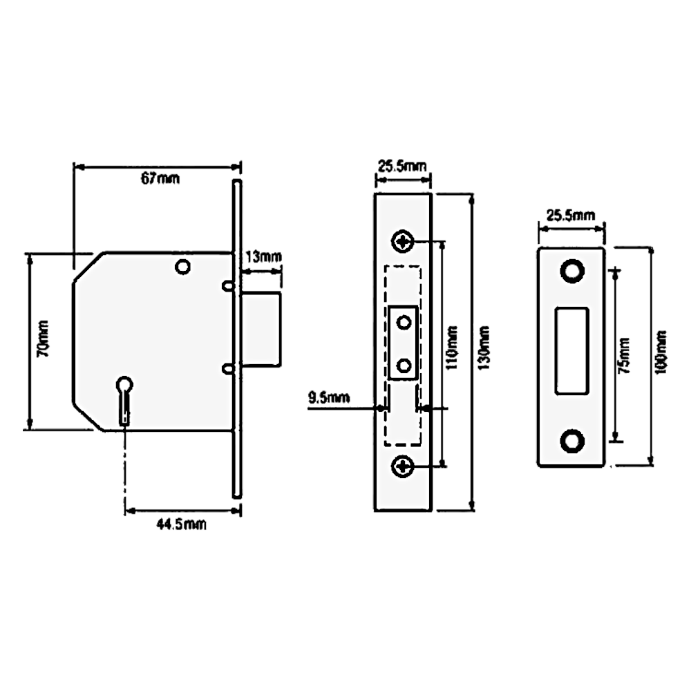 YALE PM322 3 Lever Deadlock