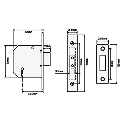 YALE PM322 3 Lever Deadlock