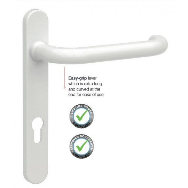 Elderly and Infirm Door Handle Long Lever WHITE