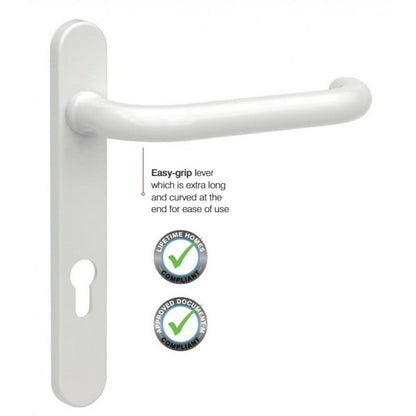 Elderly and Infirm Door Handle Long Lever WHITE