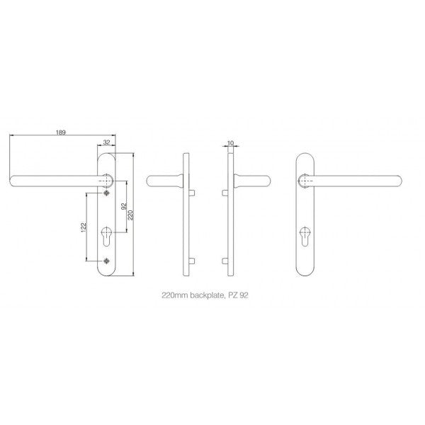 Elderly and Infirm Door Handle Long Lever WHITE
