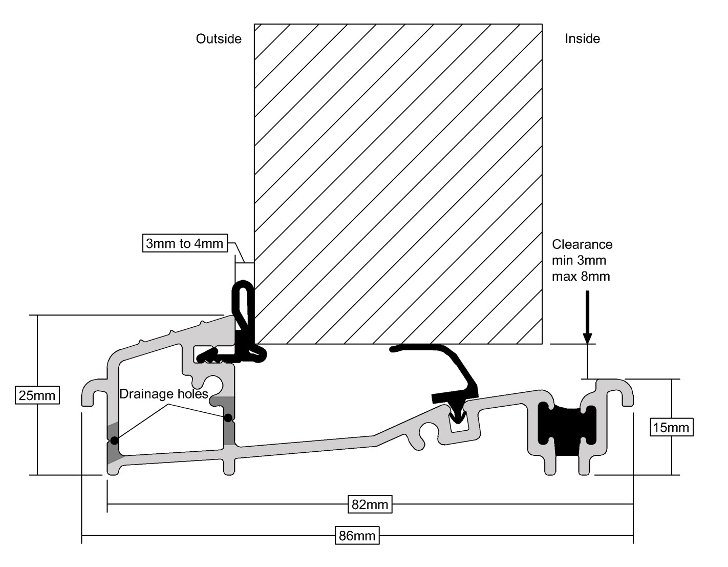 Proline AM3EX 900mm Door Threshold Seal Pack – Weatherproof Replacement Seals