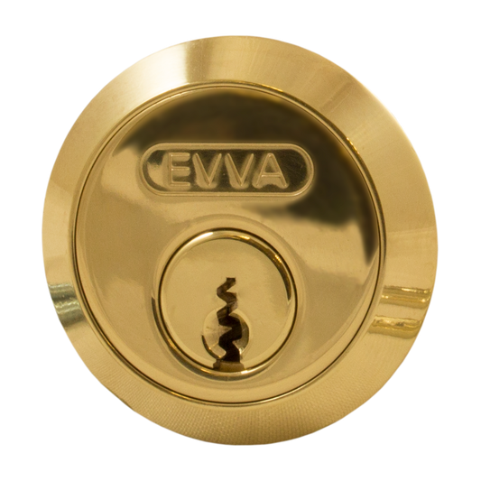 EVVA EPS AZG Rim Cylinder 21B Keyed To Differ - Polished Brass