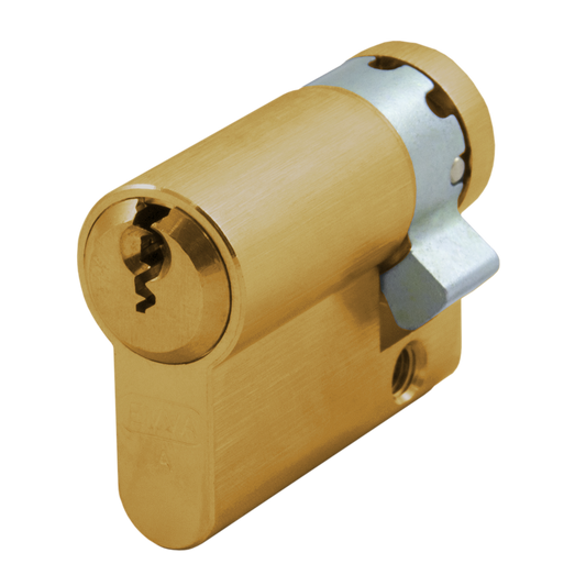 EVVA EPS HZ Half Euro Cylinder KD 41mm 32-9 - Polished Brass