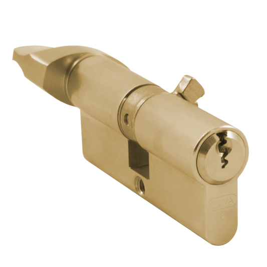 EVVA EPS S363KZ Key & Turn Banham Cylinder 72mm 36-T36 31-10-31 Keyed To Differ 21B - Polished Brass
