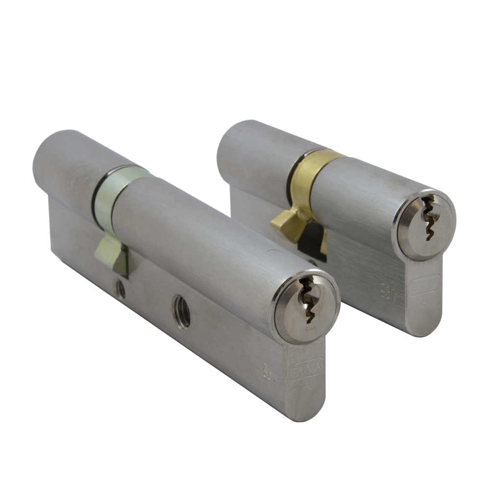 EVVA EPS L111 & S363 Banham Cylinders Keyed Alike Pair Right Handed 21B - Nickel Plated