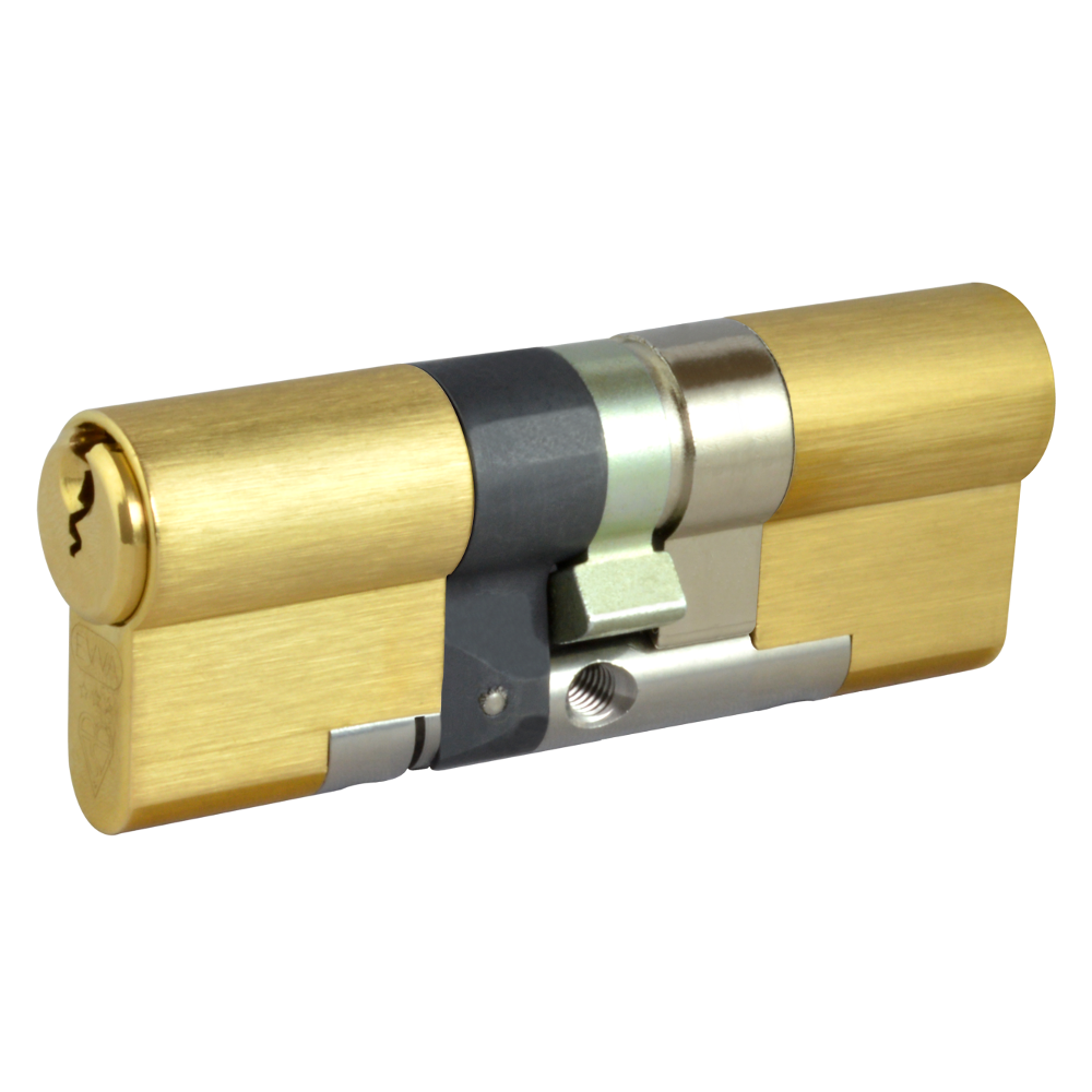 EVVA EPS 3* Snap Resistant Euro Double Cylinder 82mm 41Ext-41 36-10-36 Keyed To Differ 21B - Polished Brass