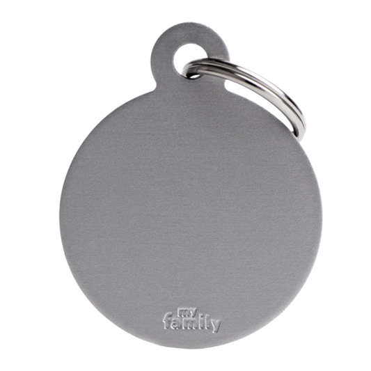 SILCA My Family Round Disc ID Tag With Split Ring Large - Grey