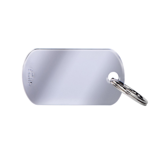 SILCA My Family Military Luggage ID Tag With Split Ring Small - Chrome